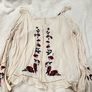 Western white floral long sleeve